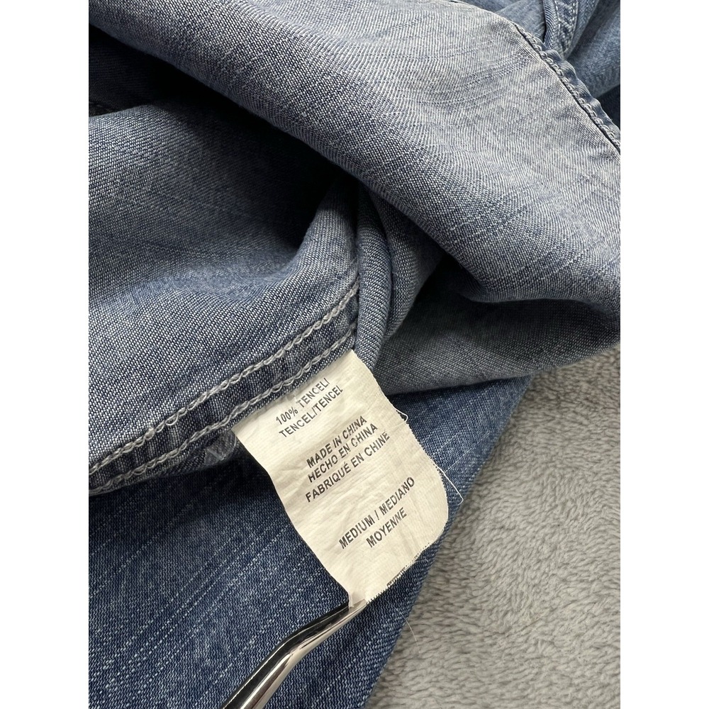 Rails Ashlyn Denim Shirt Womens Medium Dark Wash Button Front Chambray Boho - Picture 5 of 9